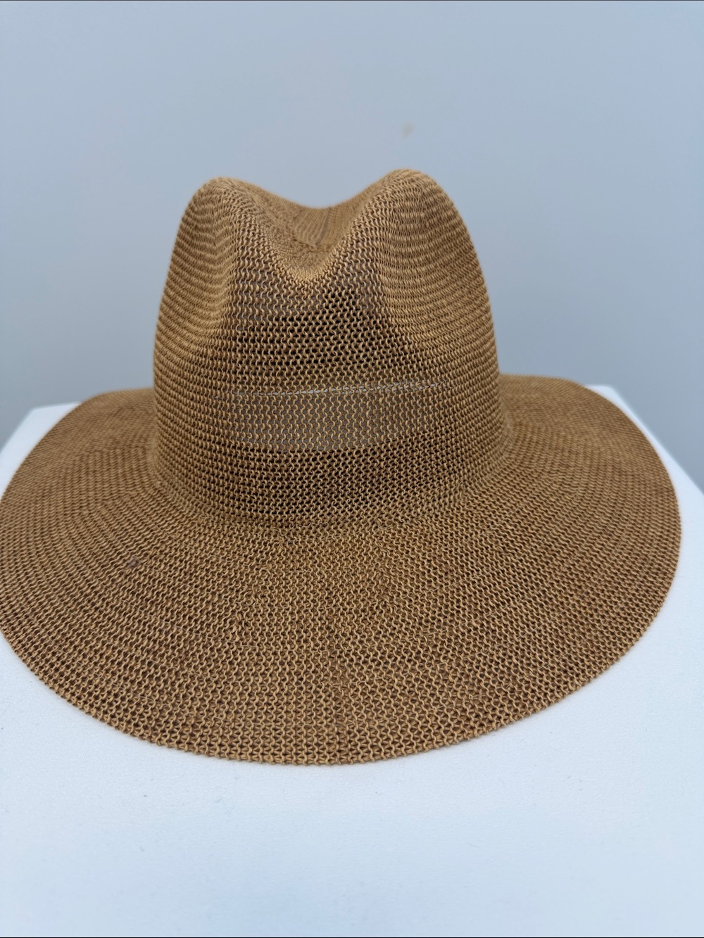 Wyeth Tan Wide Brim Paper Straw Rancher Sun Hat Boho Beach One Size